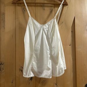 Vanity Fair Ivory Satin Camisole with Lace Trim